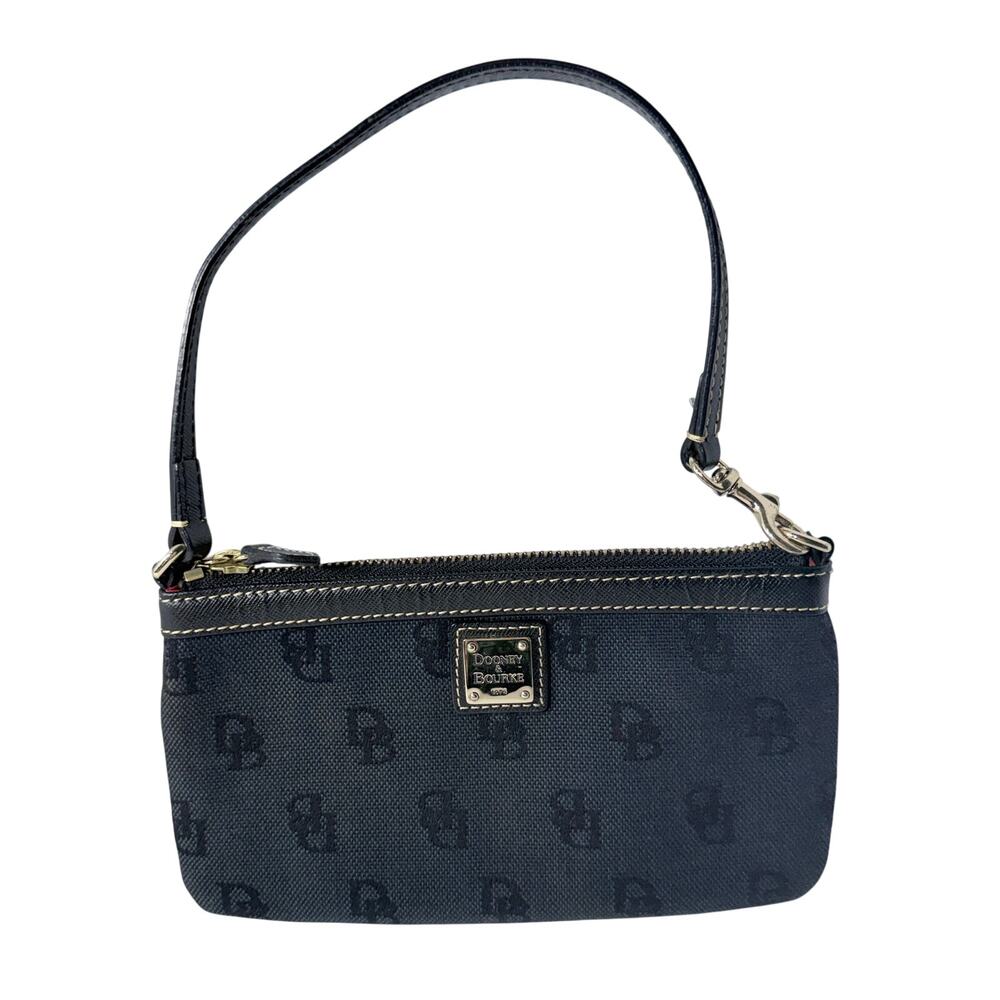 Dooney & Bourke Black Signature Monogram Wristlet from the "1975" Collection